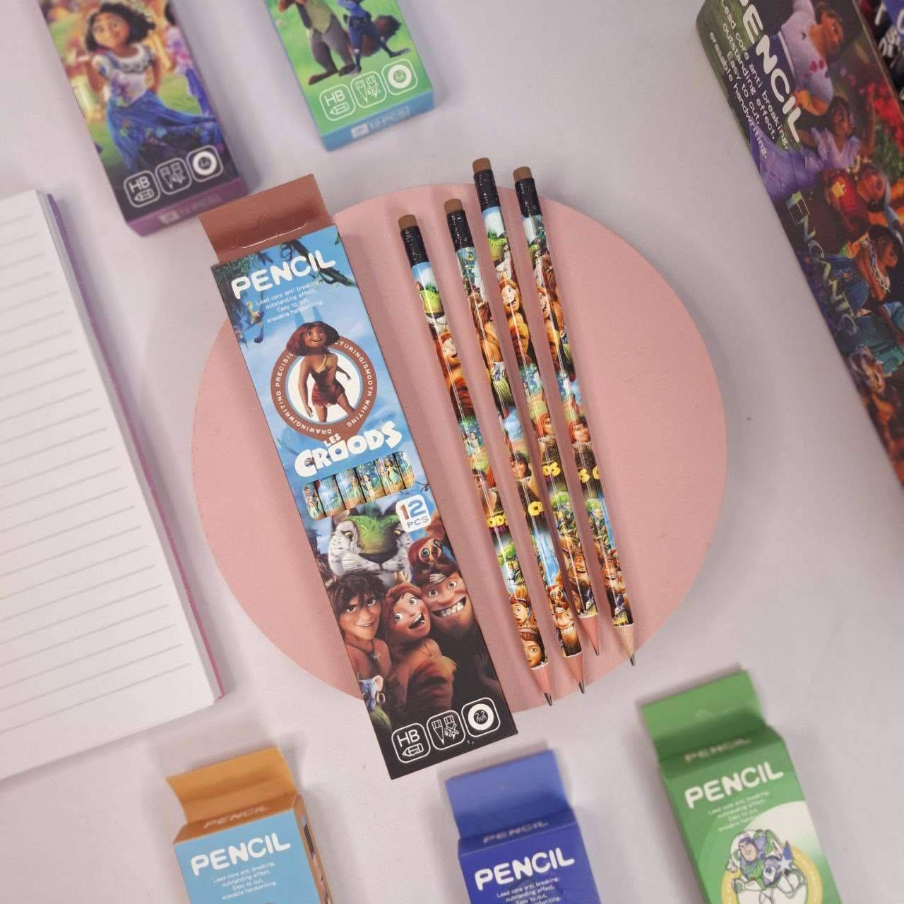 مداد مشکی ۱۲عددی طرح انیمیشن The Croods (کرودز)