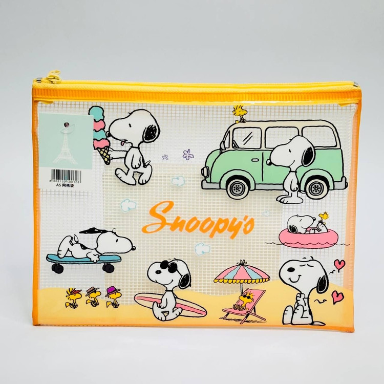 پوشه A5 زیپ دار PVC طرح SNOOPY