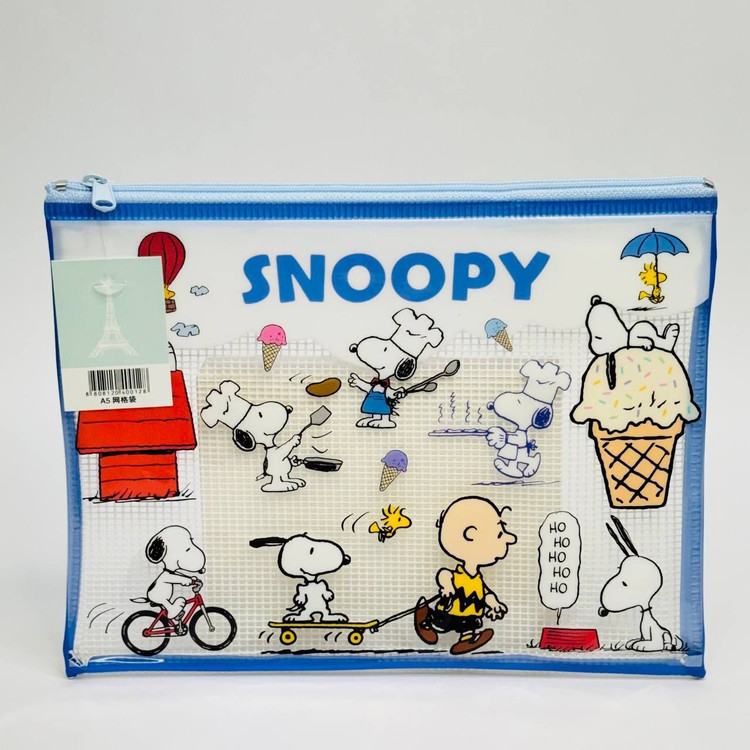 پوشه A5 زیپ دار PVC طرح SNOOPY