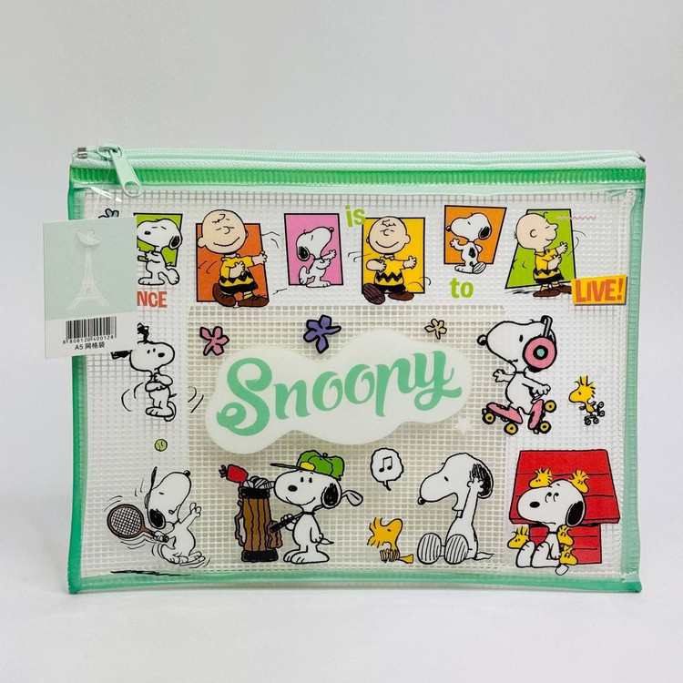 پوشه A5 زیپ دار PVC طرح SNOOPY